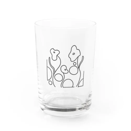 おはな　モノクロ Water Glass