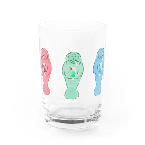 ソーダを飲むマナティー Water Glass