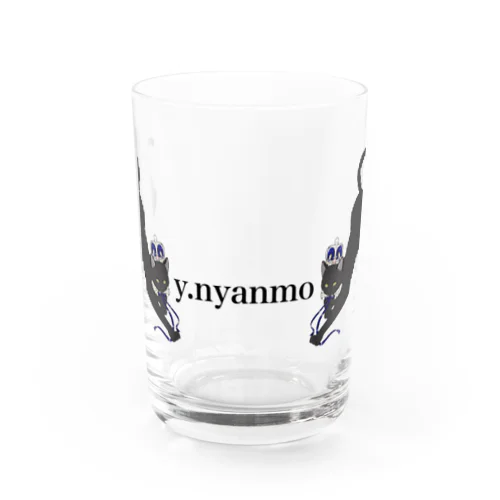 王冠黒猫グラス Water Glass