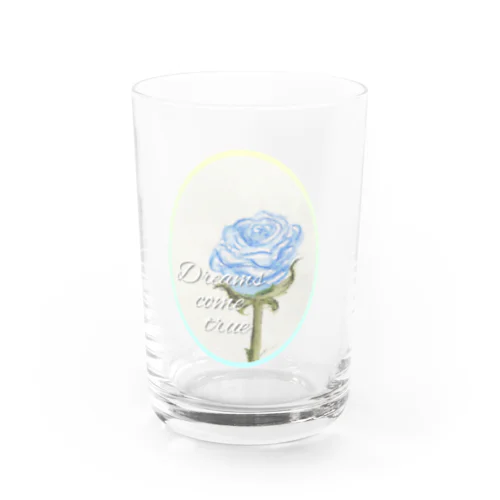 青い薔薇の花言葉は｢夢叶う｣ Water Glass