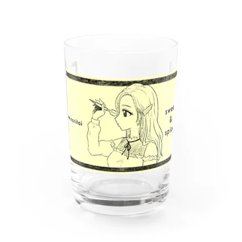 -ウマクナリタイ-ロングヘア女子　クリームイエロー Water Glass