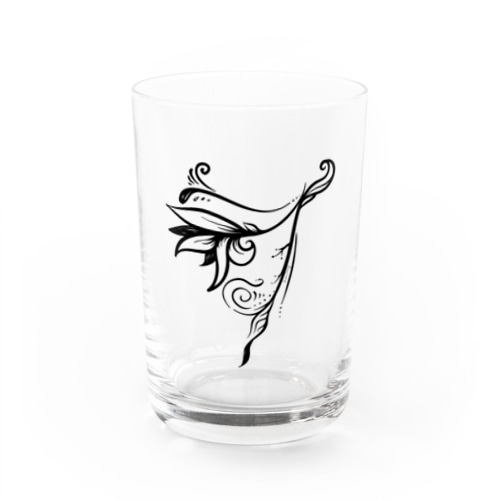 【Hi,mighty me】イディスの羽 タトゥーデザイン 黒プリント Water Glass