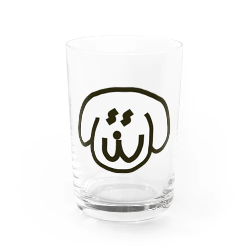 白い犬の Water Glass