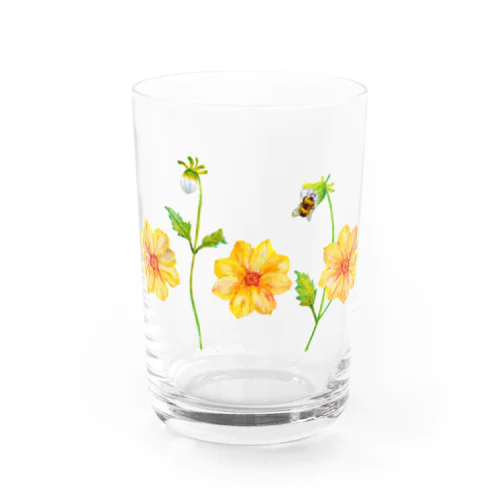 黄色いダリア Water Glass