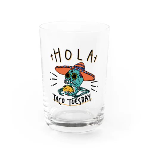 TACO TUESDAY. (color) Water Glass