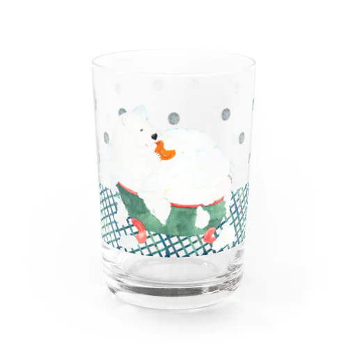 白いくまのグラス Water Glass