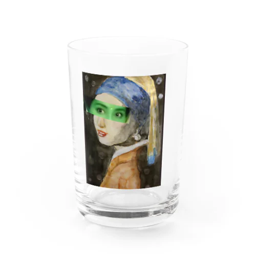 真珠の耳飾りの少女ピカソ風 Water Glass