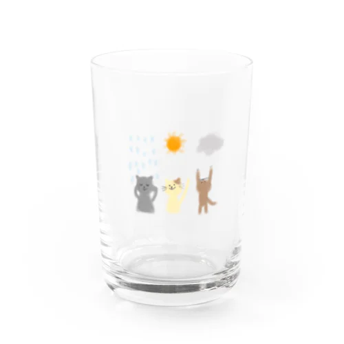 てんきよほう　にゃんこ Water Glass