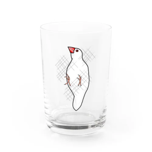 しがみつく文鳥 Water Glass