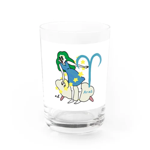 zodiac sign -aries- Water Glass