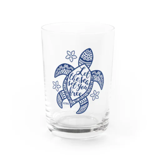 ヘナ柄ウミガメ Water Glass