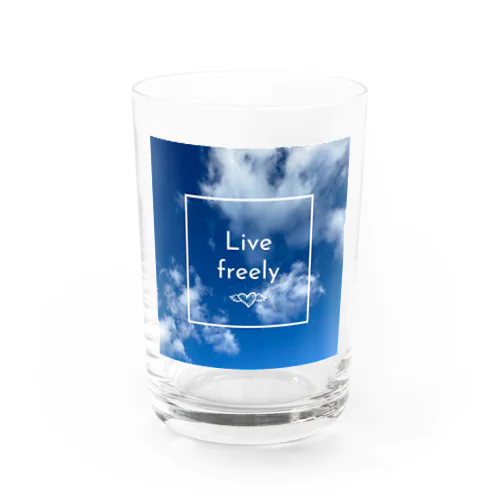 Live  freely 天使の羽根 Water Glass