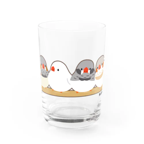 キンカチョウ（枠付き） Water Glass