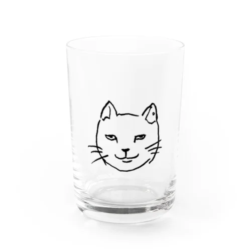 ニヒルな白猫  Water Glass