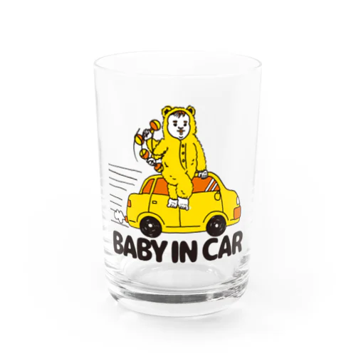 BABY IN CAR　イエロー（背景なし） Water Glass