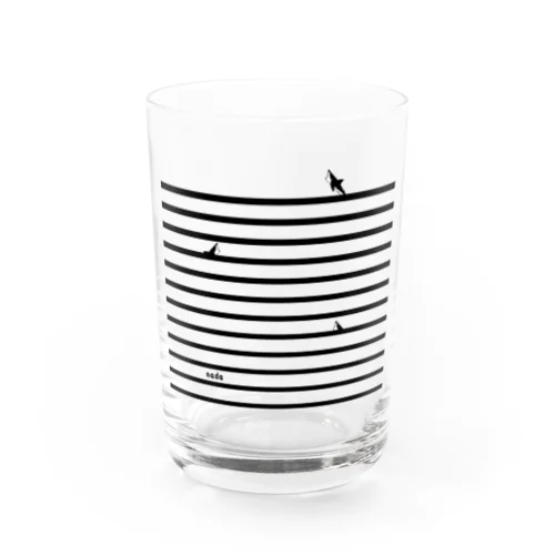 サメサメボーダー | Black | Water Glass