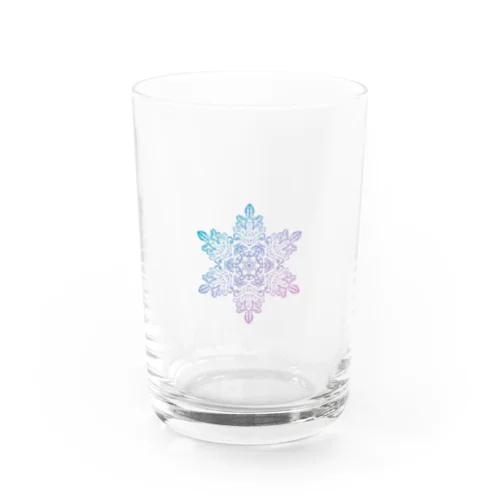 雪の結晶〜曼荼羅アート＜パープル＞ グラス