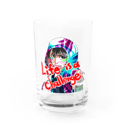 Life is a challenge Water Glass