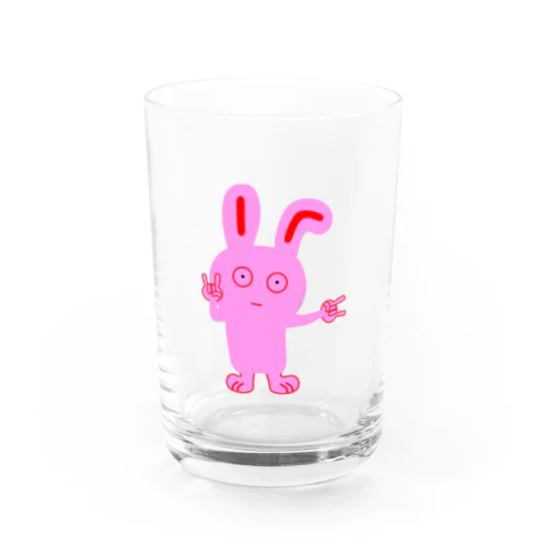 みたうさジャスティス文字後ろver Water Glass