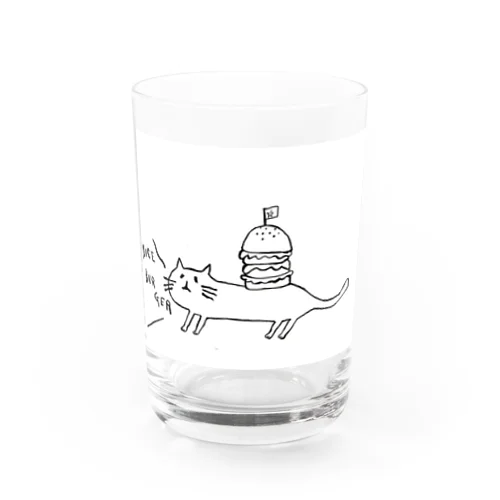 ネコとハンバーガー Water Glass