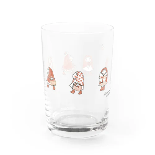 お散歩ずきんRed orange Water Glass