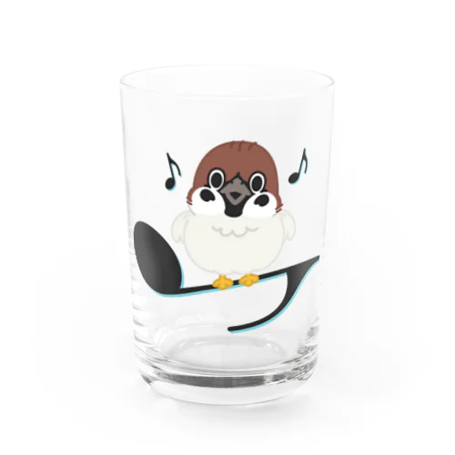 スズメがちゅん B-L Water Glass