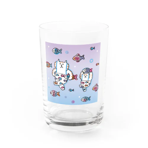 ごろごろにゃんすけと魚たち Water Glass