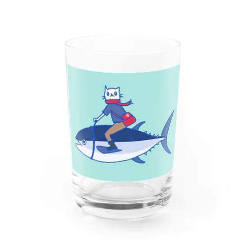 マグロで配達！ねこ郵便局員さん Water Glass