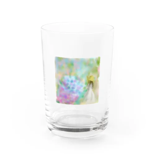 紫陽花と少女 グラス