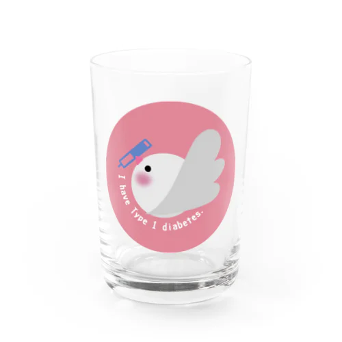 1型糖尿病文鳥デザインロゴマーク Water Glass