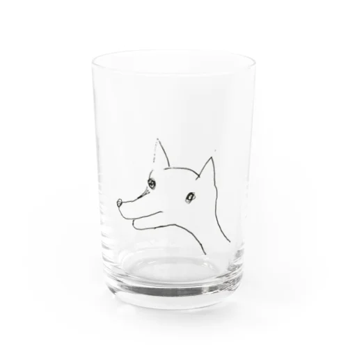 右を向く犬 Water Glass