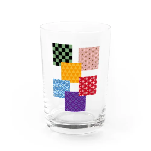 和柄パッチワーク風 Water Glass