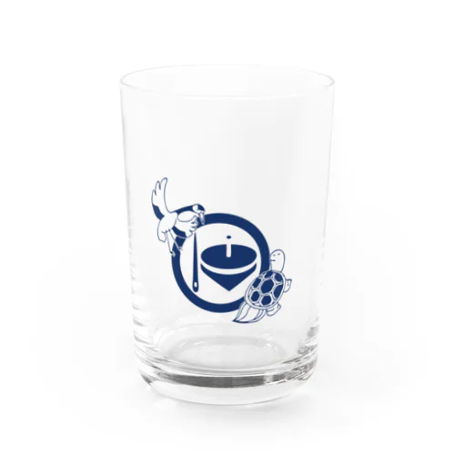 鶴亀（紺 Water Glass