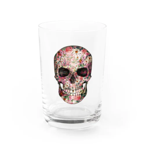 Flower Skull Water Glass