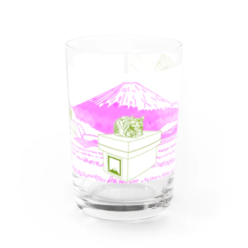 フライング茶猫グラス Water Glass