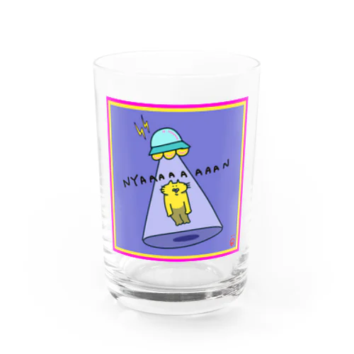 UFOと黄色いネコ Water Glass