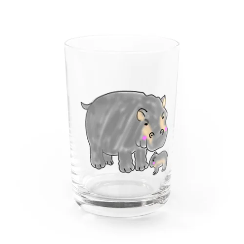 仲良し親子シリーズ（カバさん） Water Glass