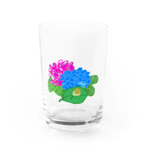 あじさいとカタツムリ Water Glass