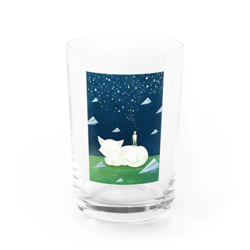 猫と夜空と眺める人 Water Glass