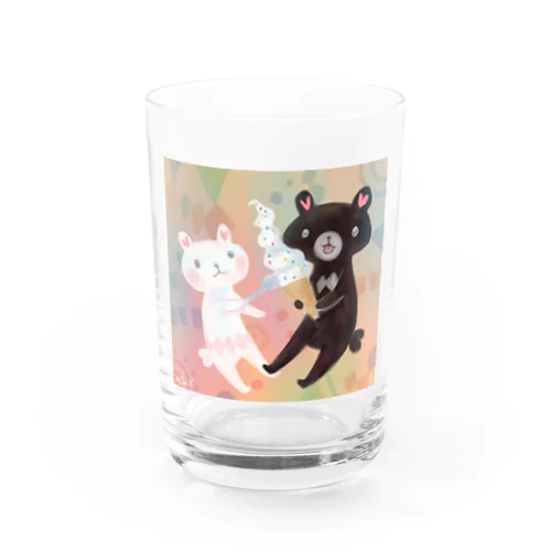 ソフトクリームとクマ Water Glass