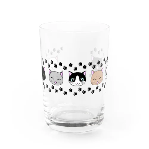 にゃんこボーダー Water Glass