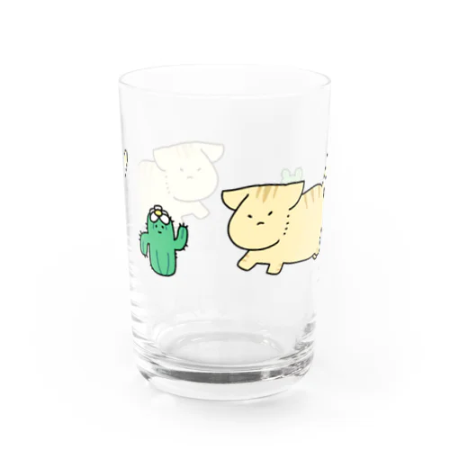 すなねこさん と さぼてんず Water Glass