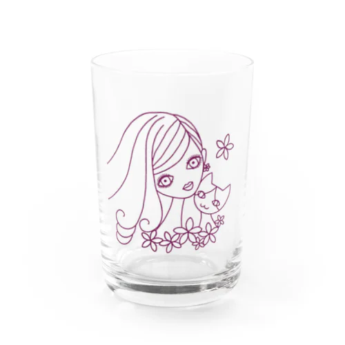 猫と女の子 2 Water Glass