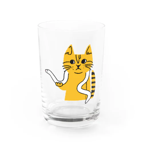 トラネコしまお、白蛇くんと仲良し Water Glass