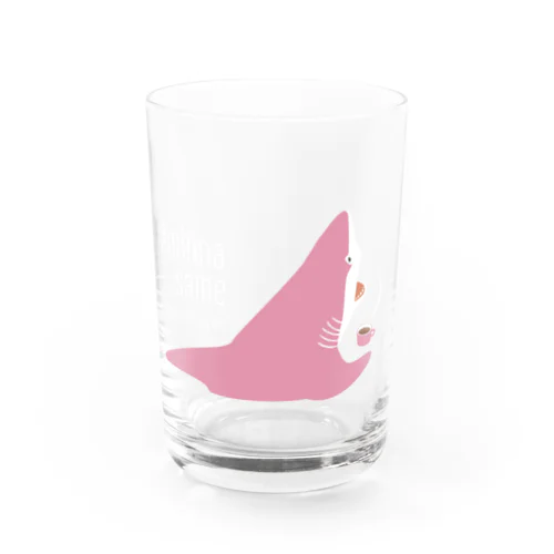 ほっとひと息サメ | 桃色 Water Glass