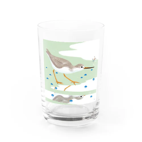 ソリハシシギとコメツキガニ Water Glass