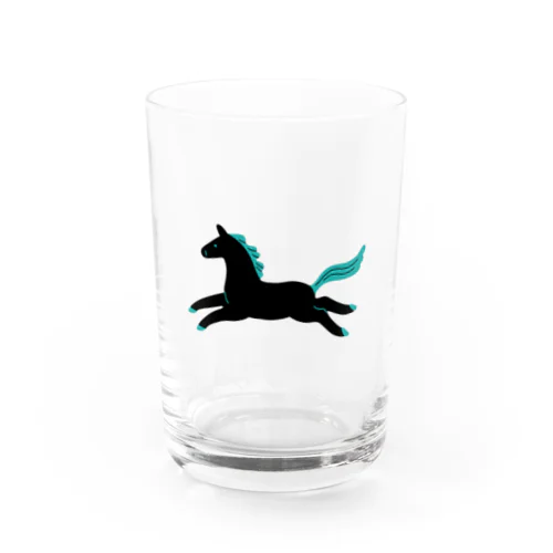 ミント×黒の馬 Water Glass