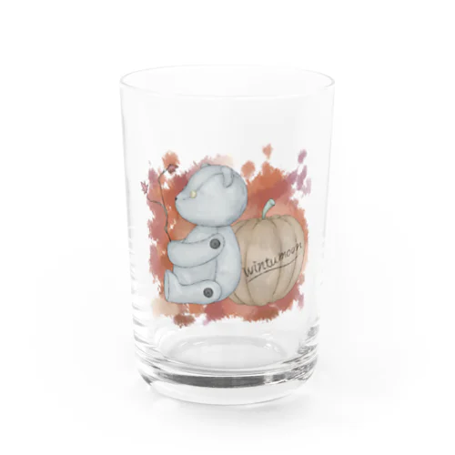 wintumoon bear autumn Water Glass