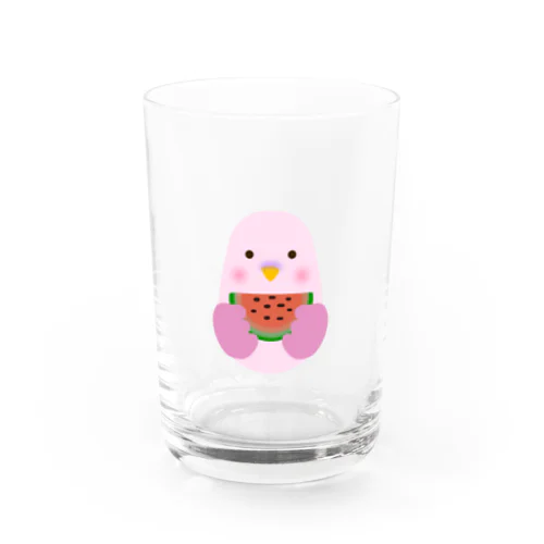 インコとスイカ Water Glass