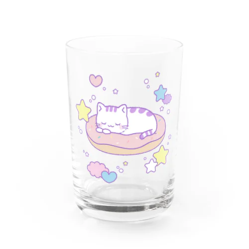 ゆめねこ　ドーナツでねんねこ Water Glass